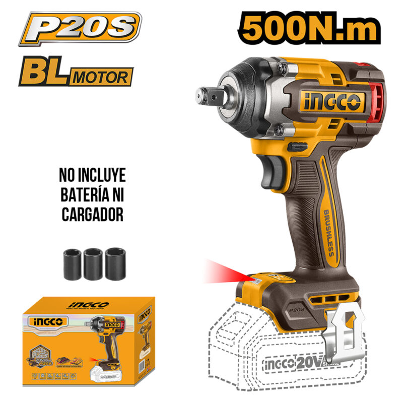 CIWLI20501 - LLAVE DE IMPACTO 20V  1/2" 500NM - SIN CARBONES -SIN BAT. NI CARGADOR