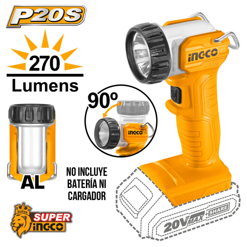 CWLI2038 - LINTERNA 20V 270 LUMENS - SIN BAT. NI CARGADOR