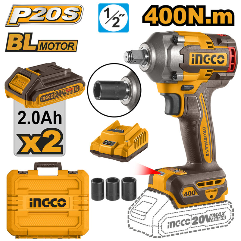 CIWLI2040-4 - LLAVE DE IMPACTO 20V ENC.1/2" BRUSHLESS 400NM