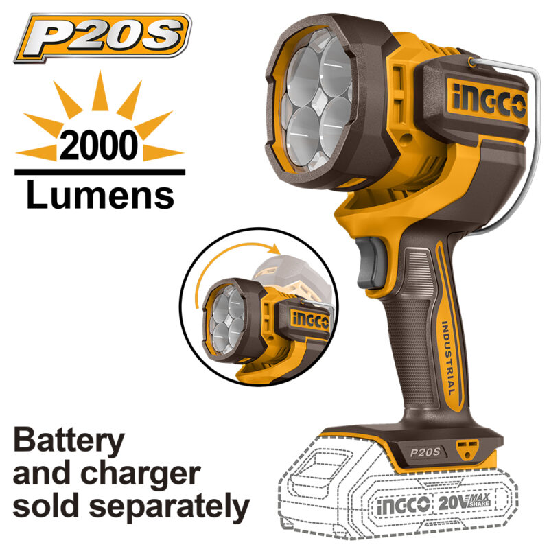 CWLI2088 - LINTERNA 20V 2000 LUMENS - SIN BAT. NI CARGADOR