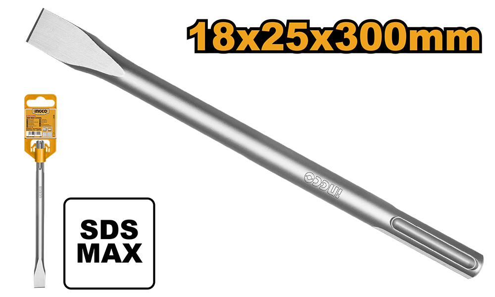 Cincel 18X300Mmx25Mm Sds Max Plano DBC0222801 Ingco