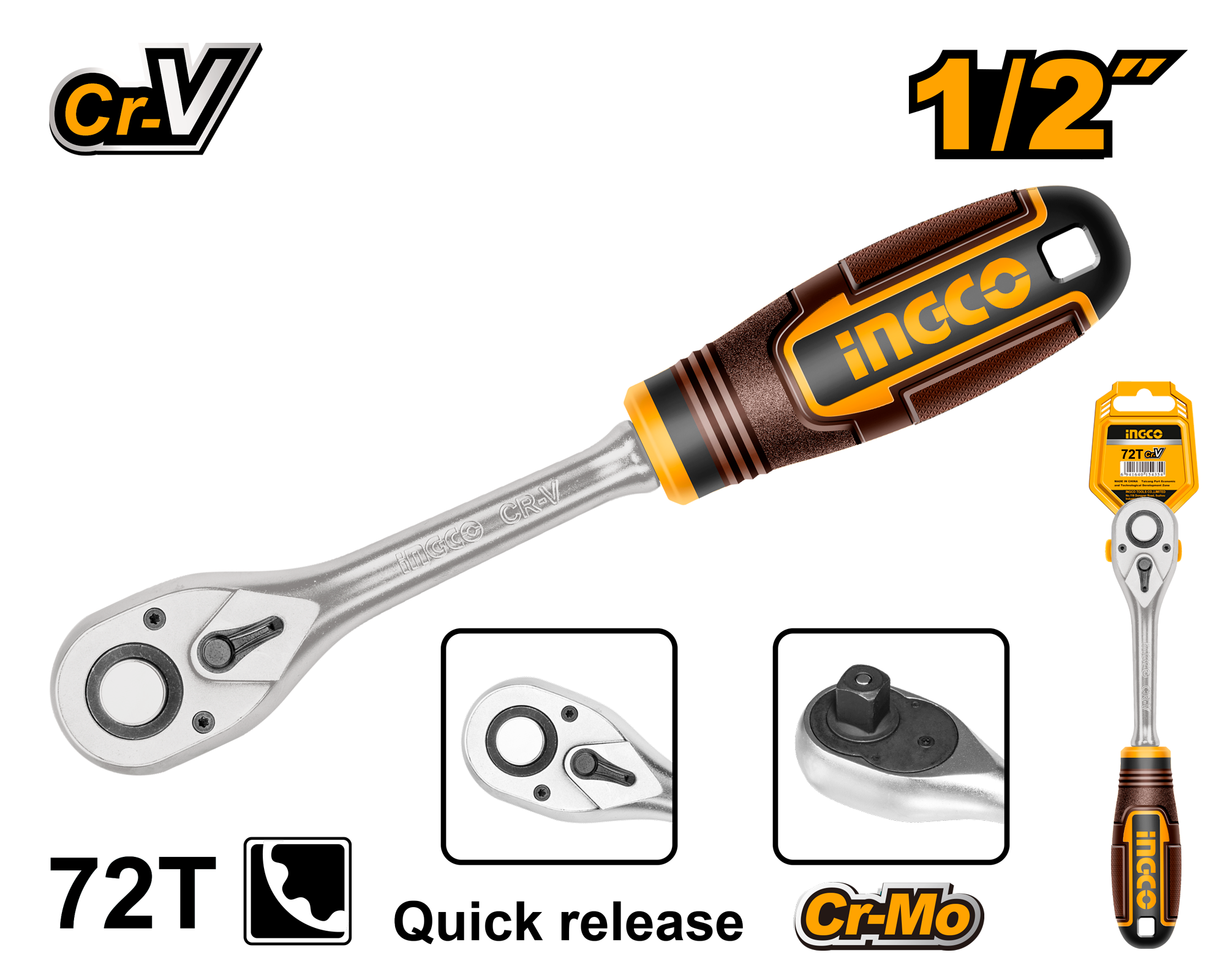 Llave Criquet 1/2" HRTH0812 Ingco