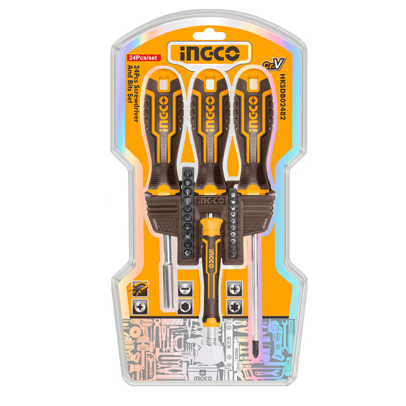 Juego Destornillador 24Piezas Con Puntas Intercambiables HKSDB0248 Ingco