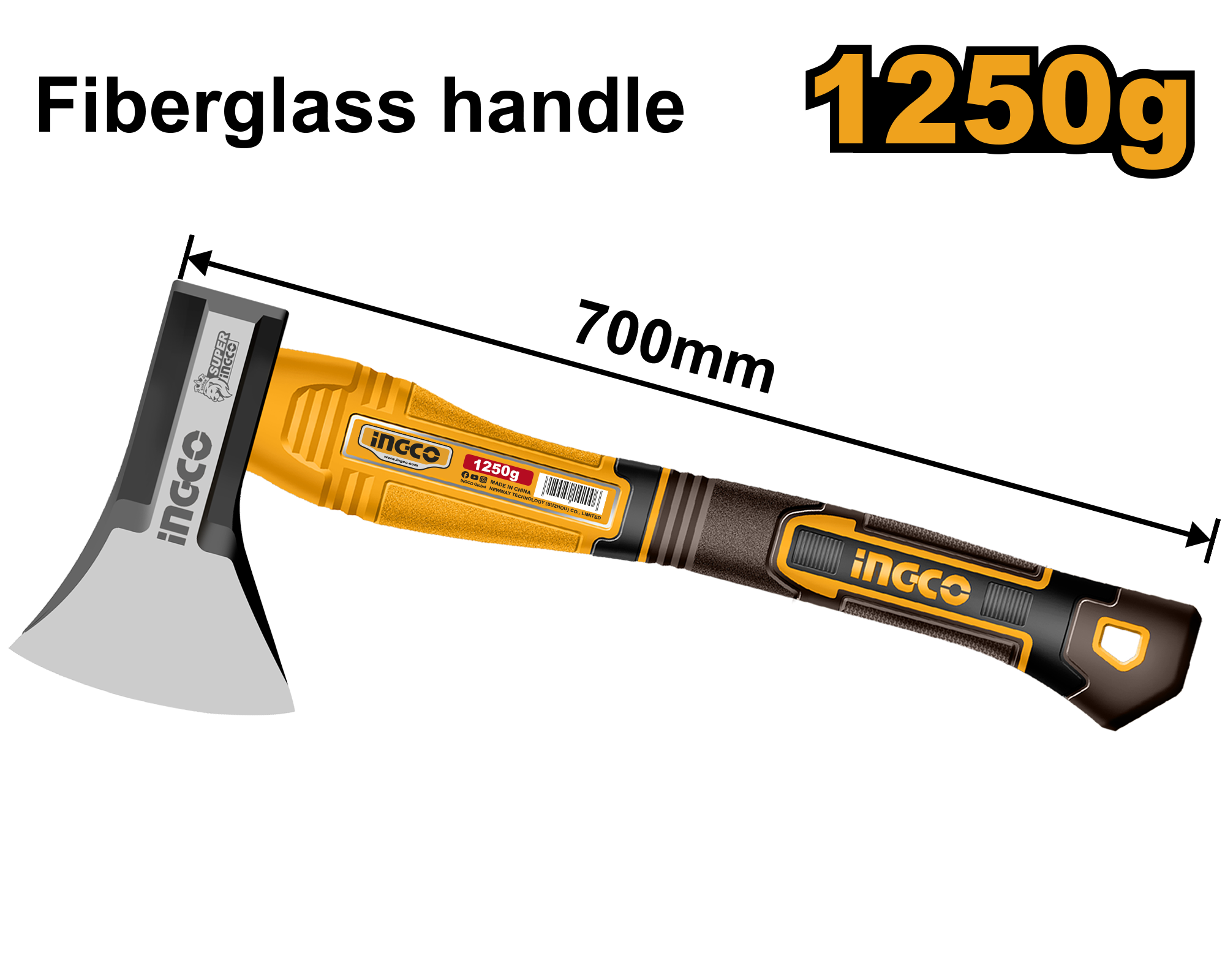 Hacha Ingco De Mano 1250Gr 70Cm HAX0811250 Ingco
