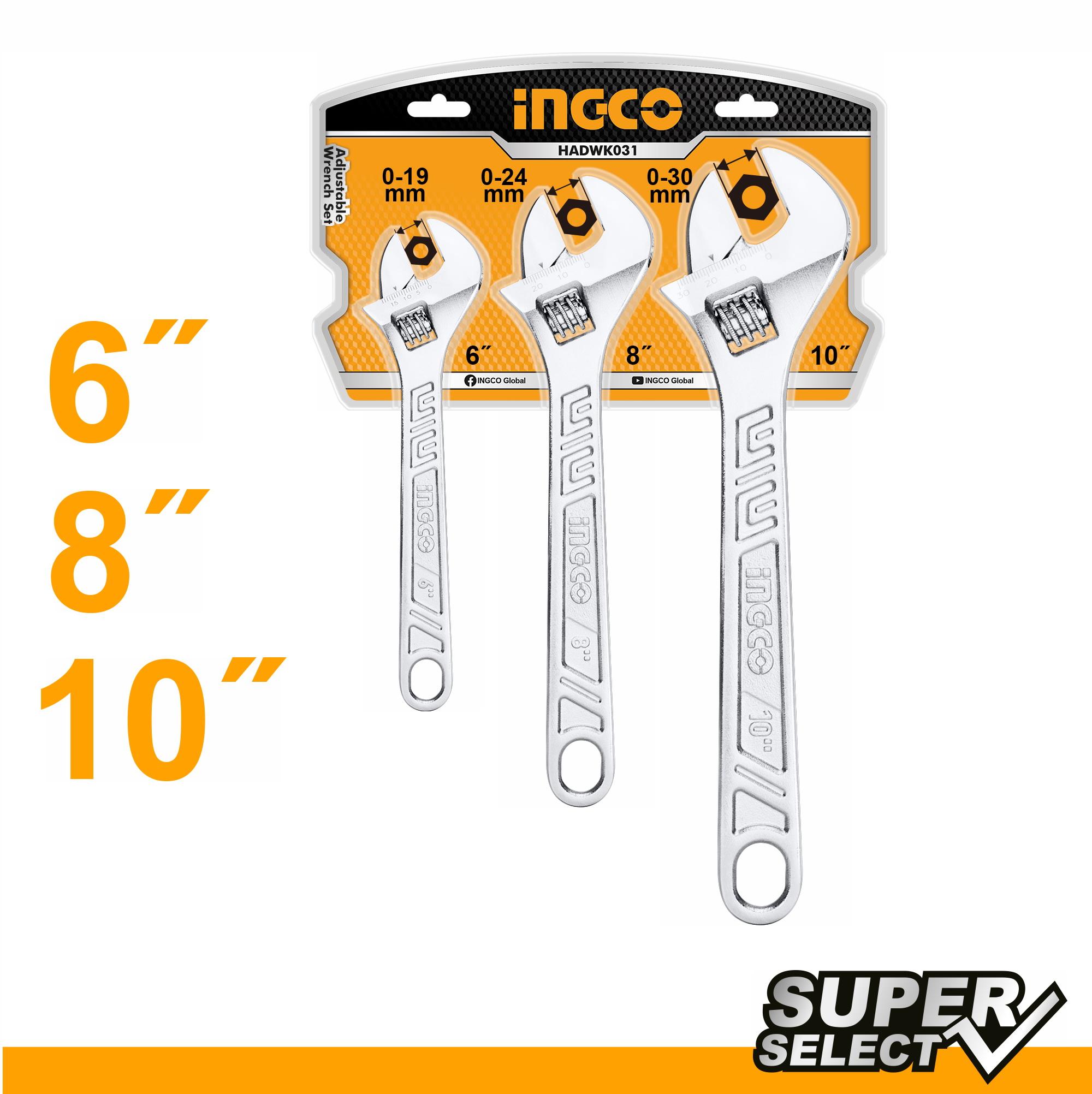 Juego De 3 Llaves Ajustables 6-8-10Mm HADWK031 Ingco