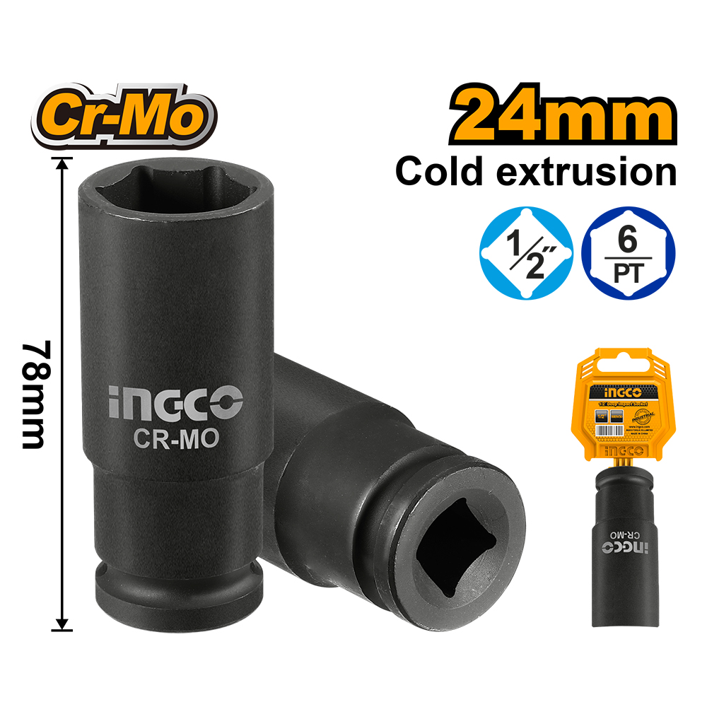 Tubo De Impacto Enc. 1/2" 24Mm HDIS12241L Ingco