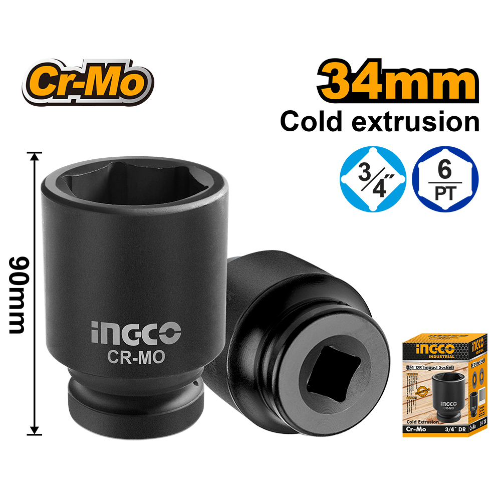 Tubo De Impacto Enc. 3/4" 34Mm HHIS3434L Ingco