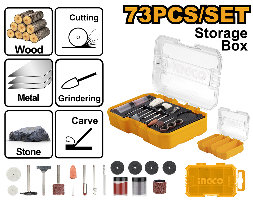 Juego De 73 Accesorios Para Minitorno AKMG7072 Ingco