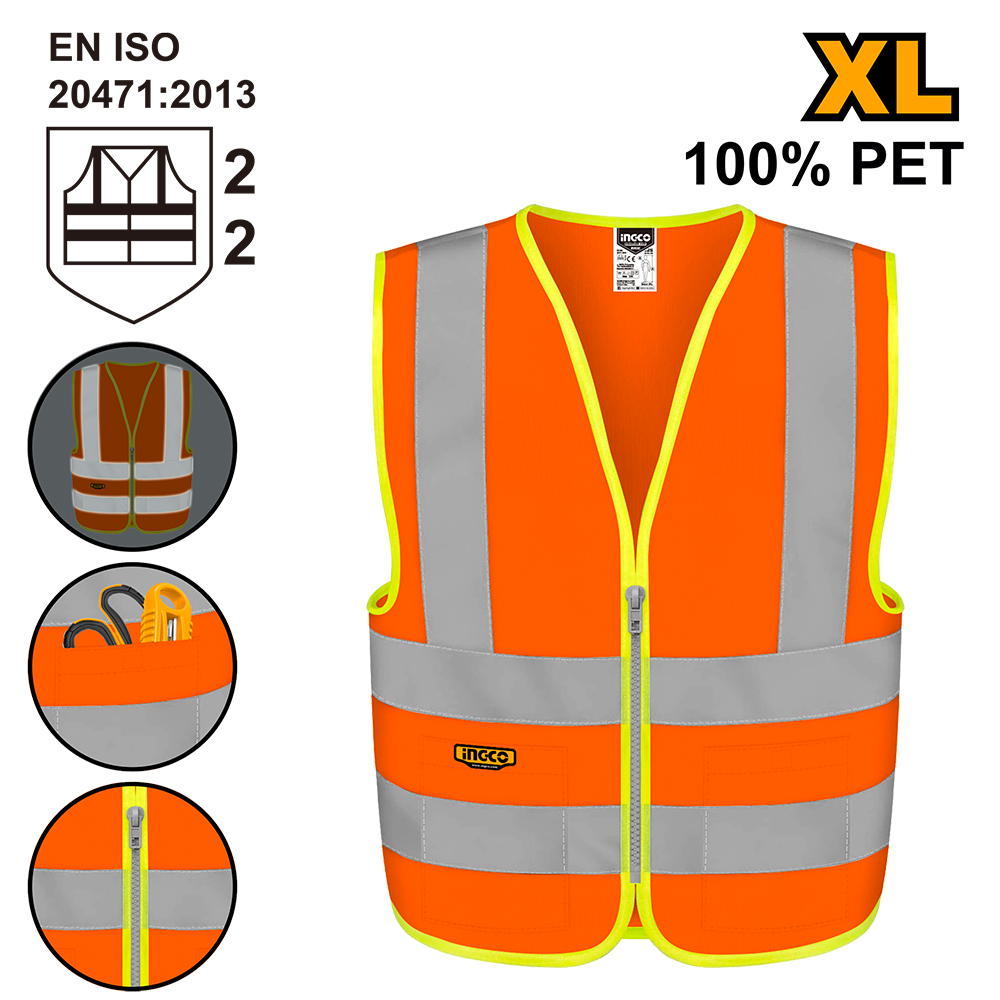 Chaleco Reflectivo Naranja Talle Xl RV82XL Ingco