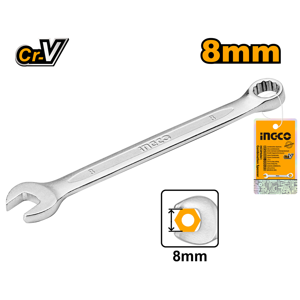 Llave Combinada Crv 8Mm HCSPA081 Ingco