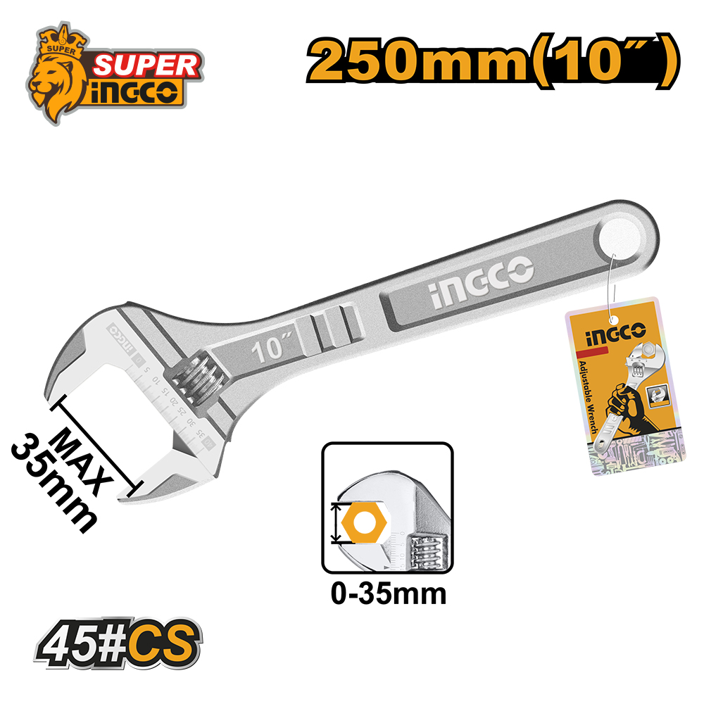 Llave Ajustable 10" HADW131102 Ingco