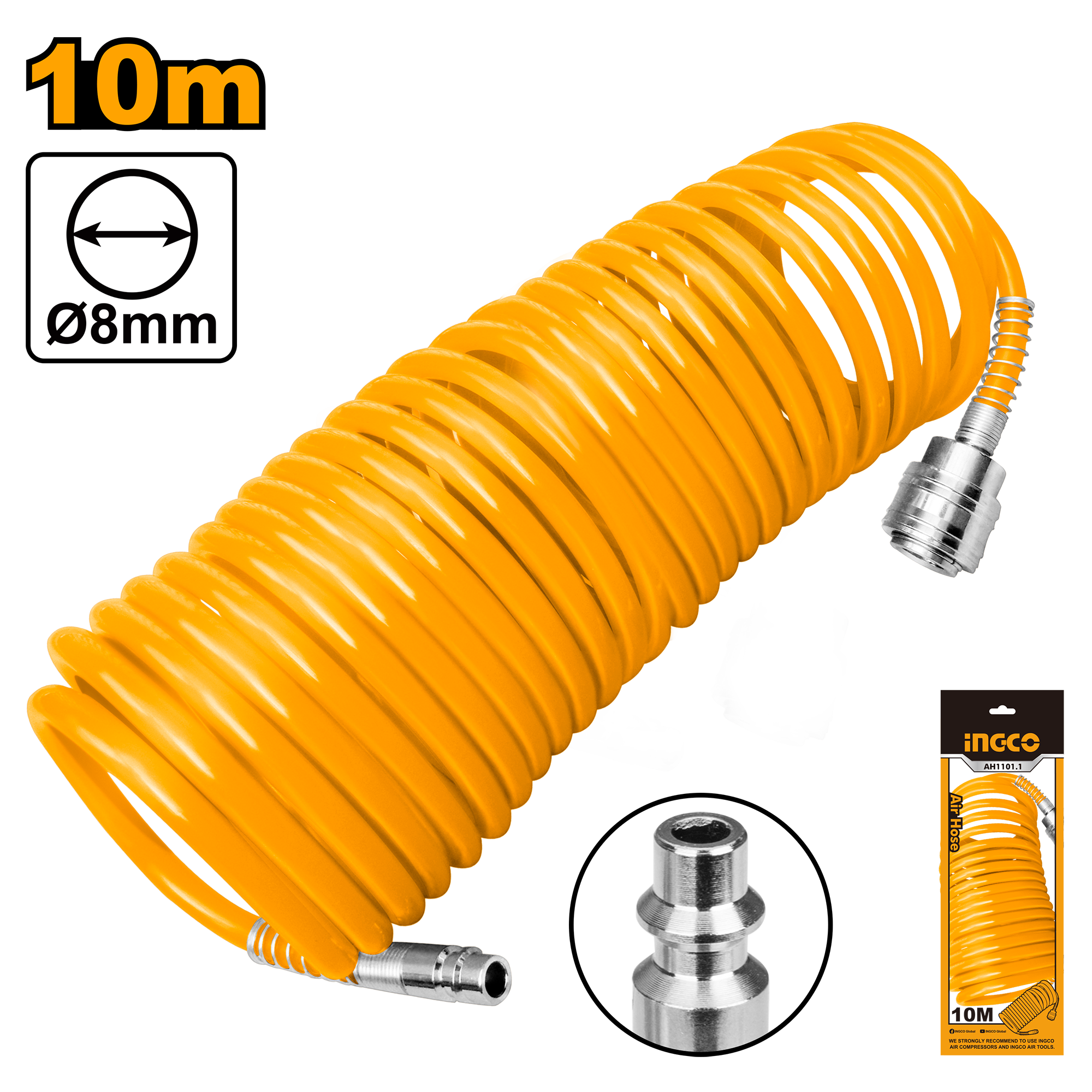 Manguera Espiral Aire Para Compresor 5/8 Mm X 10 M AH1101.1 Ingco
