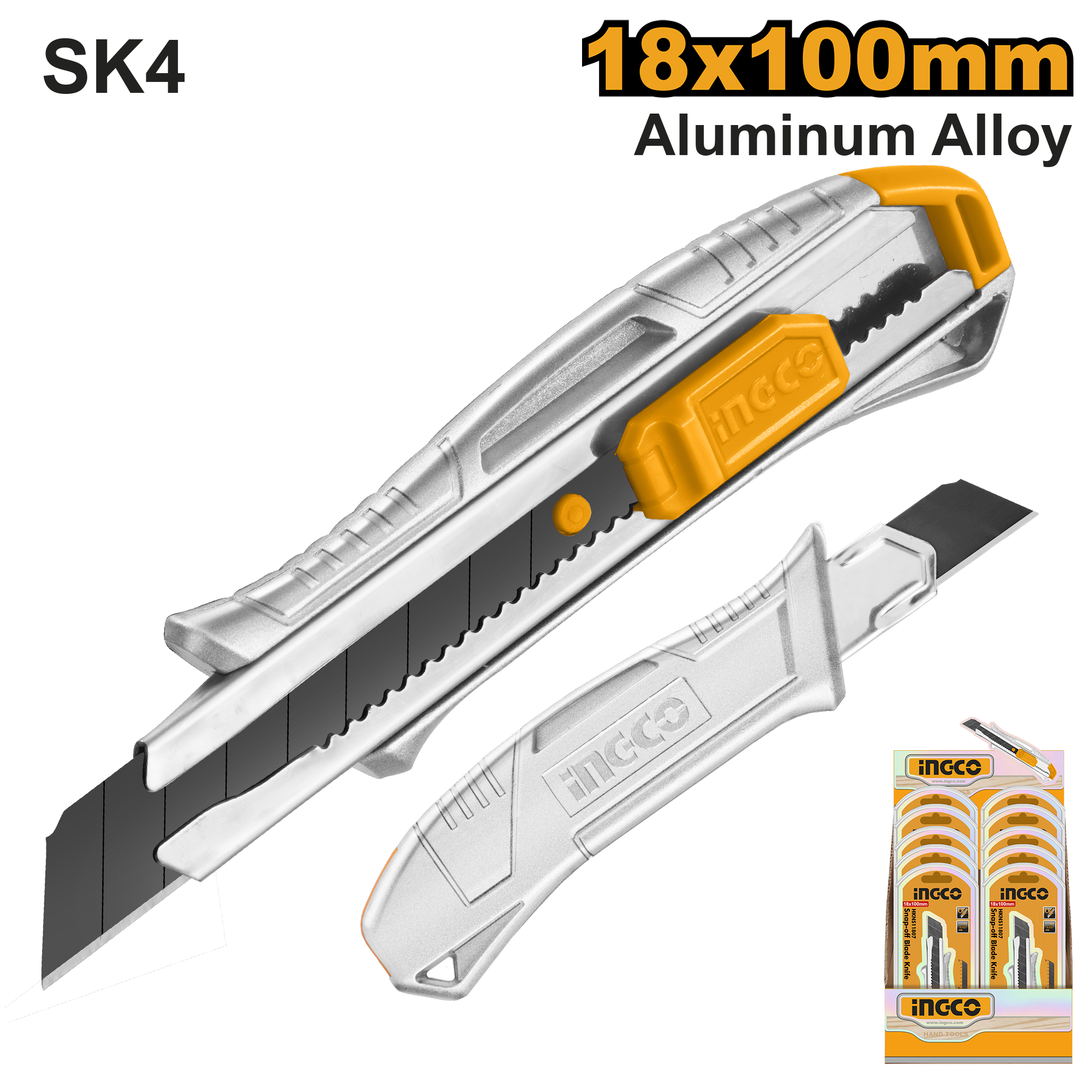 Cutter Cuerpo Aluminio 18Mmx100Mm -- 152Mm HKNS11807 Ingco