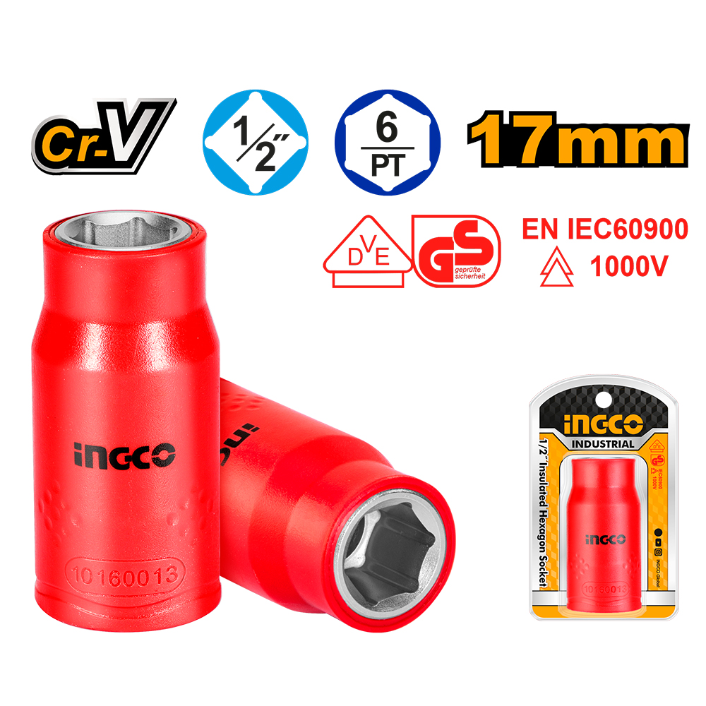 Bocallave Magnetica 17Mm 1000V 1/2" HIHAST12171 Ingco
