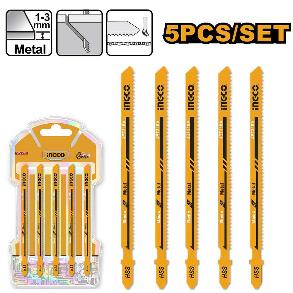 Juego 5 Piezas Para Sierra Caladora - Metal 110Mm 21Tpi JBT318A Ingco