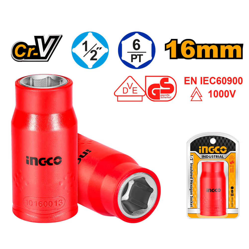 Bocallave Magnetica 16Mm 1000V 1/2" HIHAST12161 Ingco